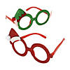Santa & Elf Christmas Glitter Glasses - 12 Pc. Image 1