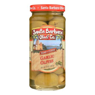 Santa Barbara Hand Stuffed Garlic Olives - Case of 6 - 5 OZ Image 1