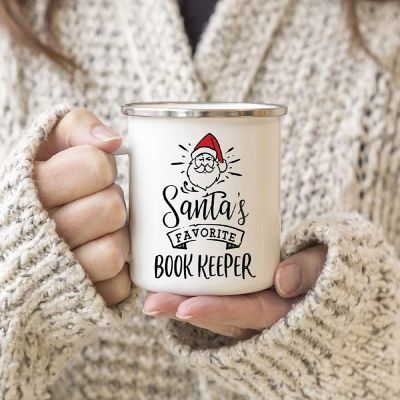 Santa Loves Book Keeper 11oz Camp Mug Image 2