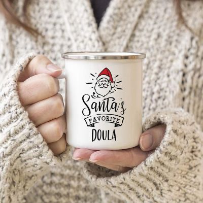 Santa Loves Doula 11oz Camp Mug Image 2