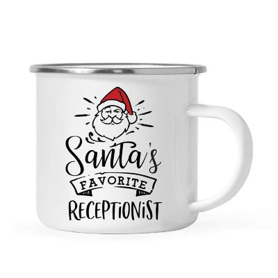 Santa Loves Receptionist 11oz Camp Mug Image 1