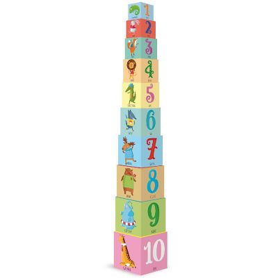 Sassi: Edu-Blocks - Animals - 10 Stacking Cubes &amp; Booklet, Nature, Shapes Image 1