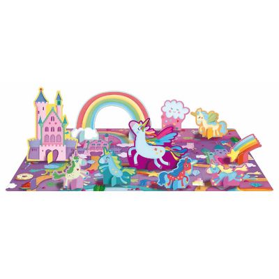 Sassi: Q-Box - Unicorns - 40pc Puzzle, Booklet &amp; 10 Figures, Interactive Fun Image 1