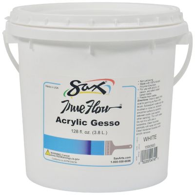 Sax Acrylic Gesso Primer Paint, 1 Gallon, White Image 1