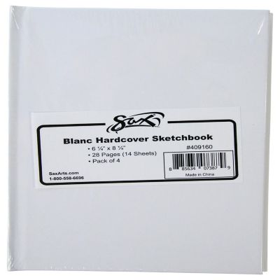 Sax Blanc Books Hardcover Sketchbook, 28 Sheets, 6-1/4 x 8-1/4 Inches, Pack of 4 Image 1
