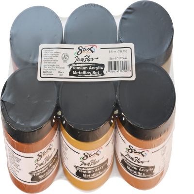 Sax Premium Heavy-Bodied Tempera Paint, 8 Ounce Jars, Assorted Metallic Colors, Set of 6 Image 2