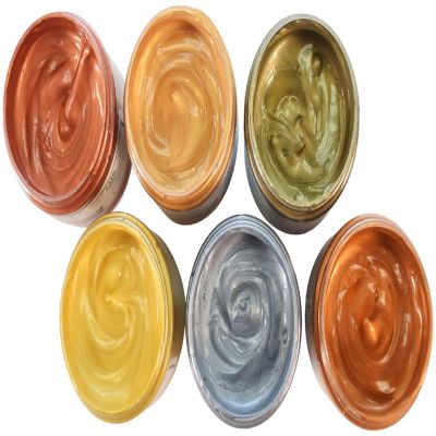 Sax Premium Heavy-Bodied Tempera Paint, 8 Ounce Jars, Assorted Metallic Colors, Set of 6 Image 3