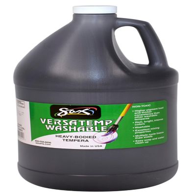 Sax Versatemp Washable Heavy-Bodied Tempera Paint, 1 Gallon, Black Image 1