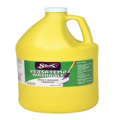 Sax Versatemp Washable Heavy-Bodied Tempera Paint, 1 Gallon, Primary Yellow Image 1