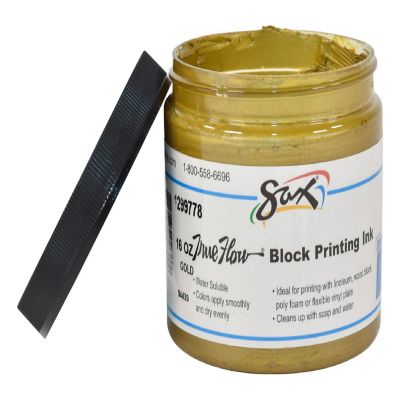Sax Water Soluble Block Printing Ink, 1 Pint Jar, Gold Image 2