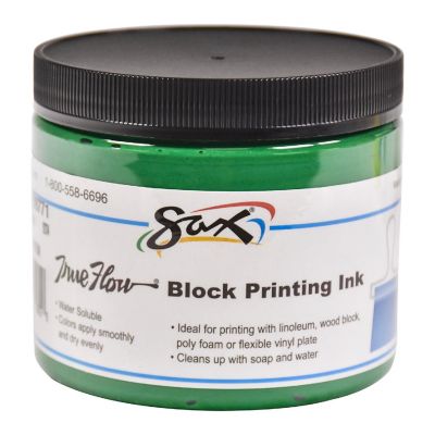 Sax Water Soluble Block Printing Ink, 1 Pint Jar, Green Image 1