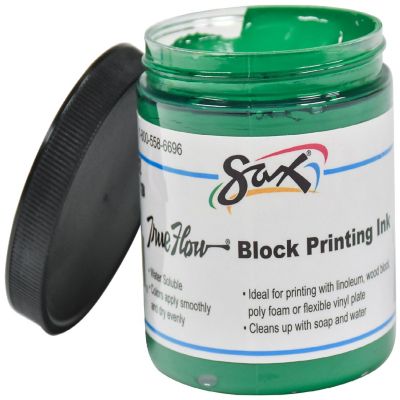 Sax Water Soluble Block Printing Ink, 1 Pint Jar, Green Image 1