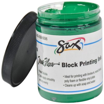 Sax Water Soluble Block Printing Ink, 1 Pint Jar, Green Image 2