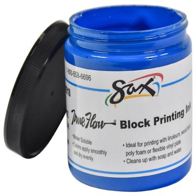 Sax Water Soluble Block Printing Ink, 1 Pint Jar, Primary Blue Image 2