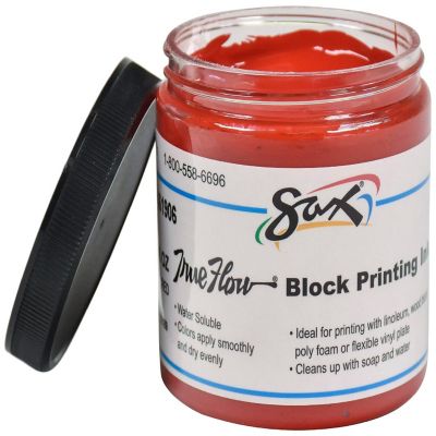 Sax Water Soluble Block Printing Ink, 1 Pint Jar, Primary Red Image 1