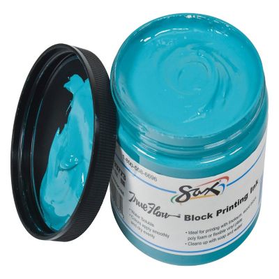 Sax Water Soluble Block Printing Ink, 1 Pint Jar, Turquoise Image 1