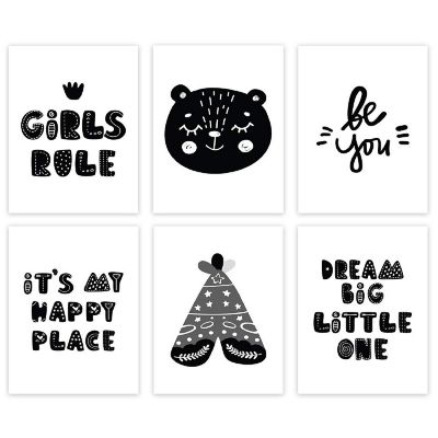 Scandi BW Rule Dream Big 6Pack 8.5x11in Image 1