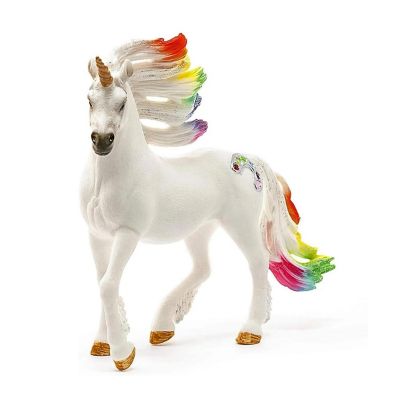 Schleich Rainbow Unicorn Stallion Figure  5.9 x 3.3 x 7.1 Inches Image 1