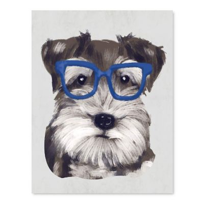 Schnauzer Print Blue Glasses 8.5x11in Image 1