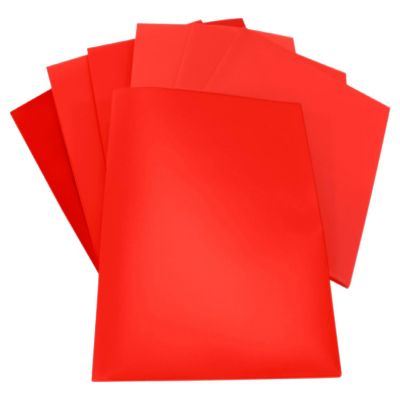 School Smart 2-Pocket Poly Folders, Red, Pack of 25 Image 2
