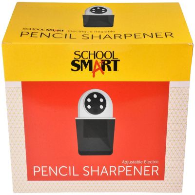 School Smart 6-Hole Electric Sharpener, 7 x 4-1/2 x 7-3/8 Inches, Black/Silver Image 1