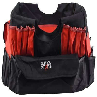 School Smart Caddy Organizer with 43 Pockets, Large, 16 x 14 x 13-1/2 Inches, Black/Red Image 3