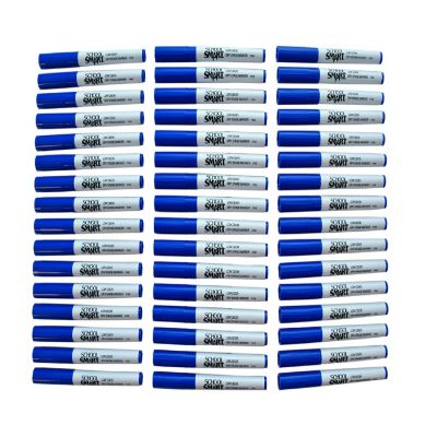 School Smart Dry Erase Pen Style Markers, Fine Tip, Blue, Pack of 48 Image 2