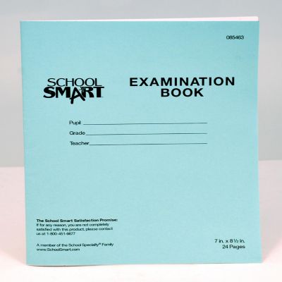 School Smart Examination Blue Book with 24 Pages, 7 x 8-1/2 Inches, Pack of 50 Books Image 1