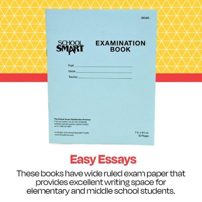 School Smart Examination Blue Books, 7 x 8-1/2 Inches, 32 Pages, Pack of 50 Image 1