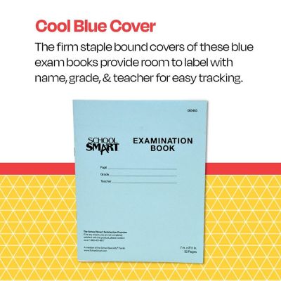 School Smart Examination Blue Books, 7 x 8-1/2 Inches, 32 Pages, Pack of 50 Image 2