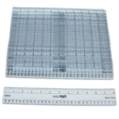 School Smart Flexible Plastic Ruler, Inches and Metric, 12 Inch Size, Clear, Pack of 36 Image 1