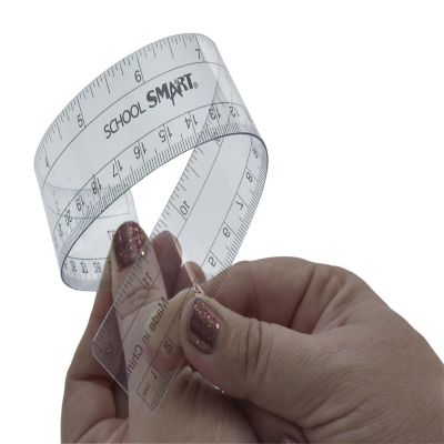 School Smart Flexible Plastic Ruler, Inches and Metric, 12 Inch Size, Clear, Pack of 36 Image 1