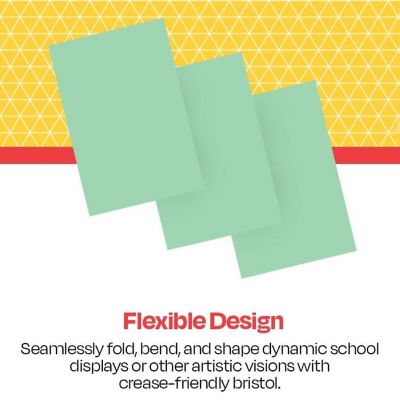 School Smart Folding Bristol Board, 12 x 18 Inches, Green, Pack of 100 Image 3