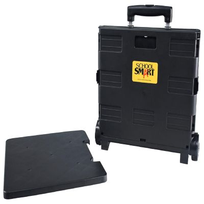 School Smart Folding Storage Cart on Wheels, Medium, 13-7/8 x 11 x 12 Inches, Black Image 1