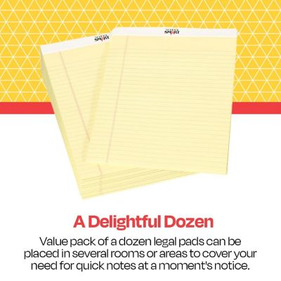 School Smart Legal Pads, 8-1/2 x 14 Inches, 50 Sheets Each, Canary, Pack of 12 Image 2