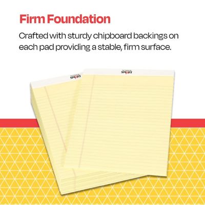 School Smart Legal Pads, 8-1/2 x 14 Inches, 50 Sheets Each, Canary, Pack of 12 Image 3