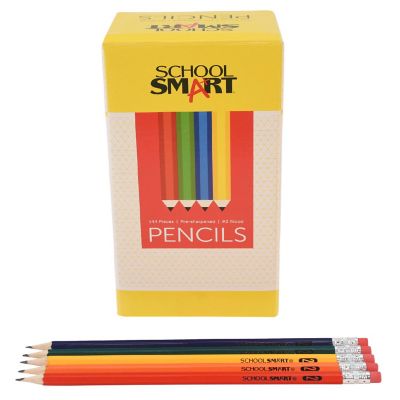 School Smart No 2 Pencils, Hexagonal with Latex-Free Erasers, Assorted Body Colors, Pack of 144 Image 2