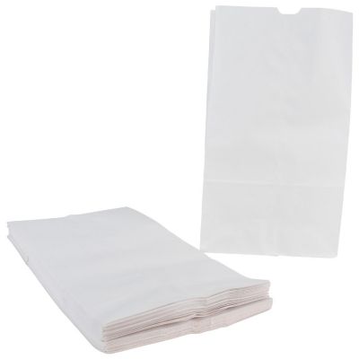 School Smart Paper Bag, Flat Bottom, 7 x 13 Inches, White, Pack of 50 Image 1