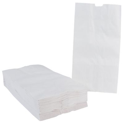 School Smart Paper Bags with Flat Bottom, 6 x 11 Inches, White, Pack of 100 Image 1
