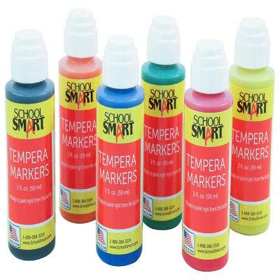 School Smart Tempera Paint Daubers, Poster Marker Set, Assorted Colors, Pack of 6 Image 2