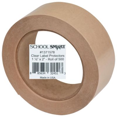 School Smart Vinyl Label Protectors, Round Corner Rectangle, 1-1/2 x 2 Inches, Clear, Pack of 500 Image 1