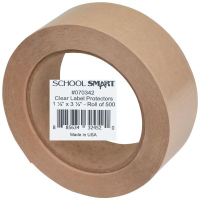 School Smart Vinyl Label Protectors, Round Corner Rectangle, 1-1/2 x 3-1/4 Inches, Clear, Pack of 500 Image 1