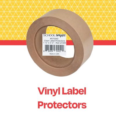 School Smart Vinyl Label Protectors, Round Corner Rectangle, 1-1/2 x 3-1/4 Inches, Clear, Pack of 500 Image 3