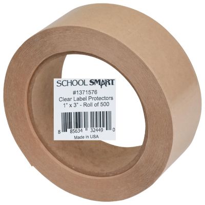School Smart Vinyl Label Protectors, Round Corner Rectangle, 1 x 3 Inches, Clear, Pack of 500 Image 1