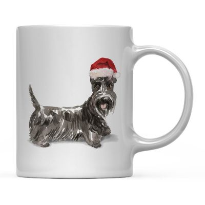 Scottish Terrier Santa Hat Ceramic Mug Image 2