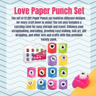 Scrapbook Paper Hole Punchers - 12 Unique Gift Themed Hole Punchers - Scrapbooking Supplies kit and Accessories, DIY Craft Card Making, Wedding Confetti, Valent Image 1