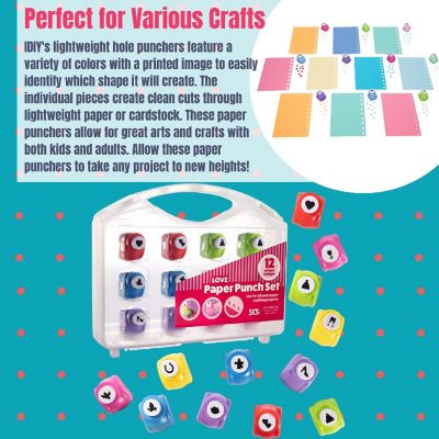 Scrapbook Paper Hole Punchers - 12 Unique Gift Themed Hole Punchers - Scrapbooking Supplies kit and Accessories, DIY Craft Card Making, Wedding Confetti, Valent Image 2