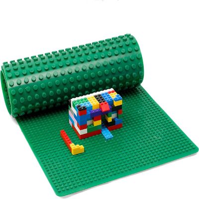 SCS Direct Brick Building Blocks Silicone Playmat - 32" Rollable & Portable Two Sided playmat for Activity Tables - Compatible/ Tight fit with All Major Brands Image 2