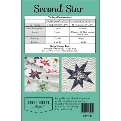 Second Star Quilt Pattern 2 Sizes by Knot and Tread Designs Image 1