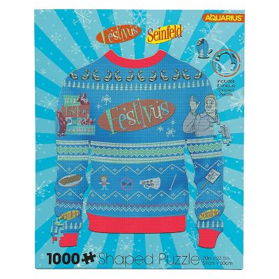 Seinfeld Festivus Ugly Christmas Sweater Shaped 1000 Piece Jigsaw Puzzle Image 1